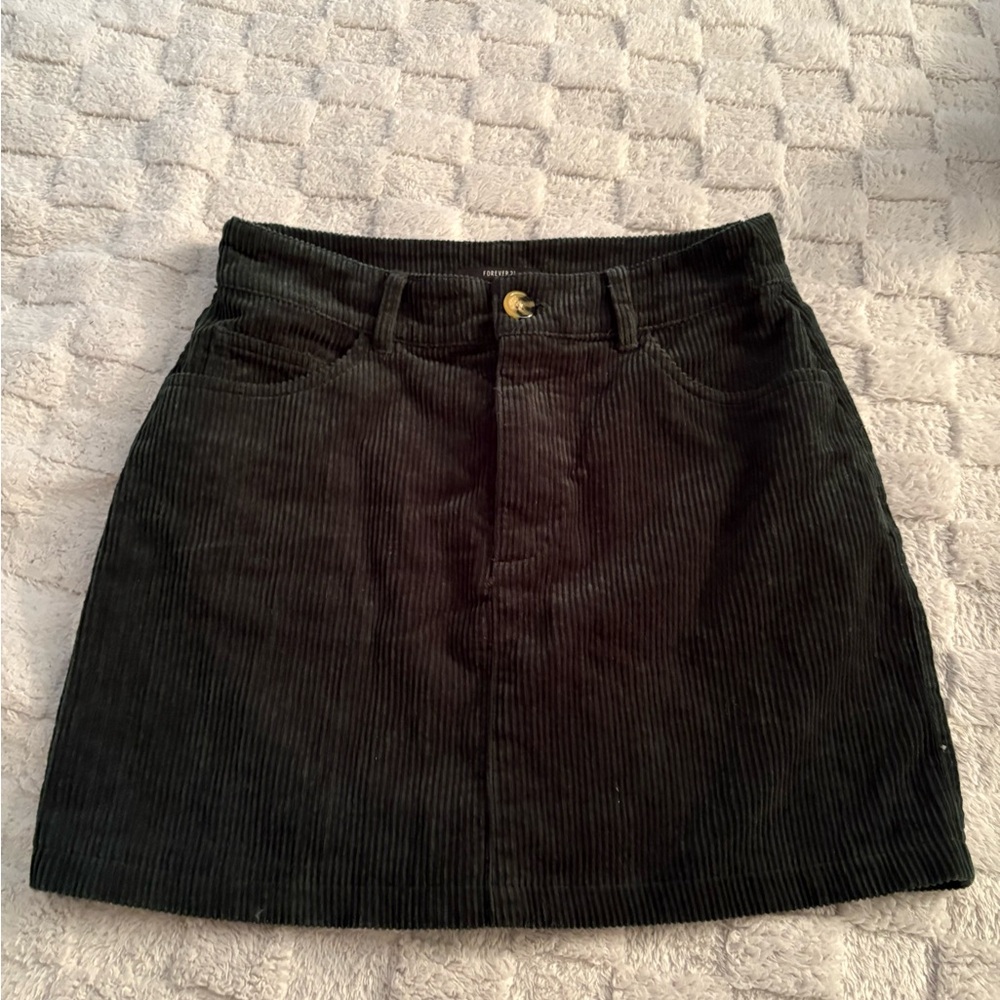 Forever 21 Dark Green Corduroy Mini Skirt